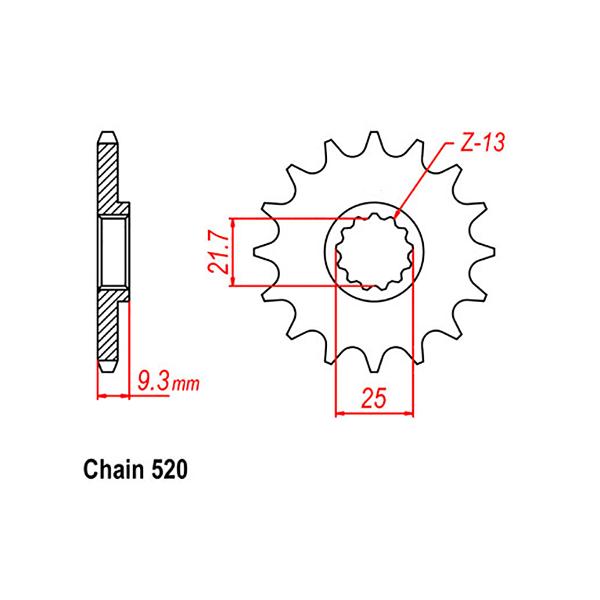 Front Sprocket KAWASAKI 520 - Cykel Products Australia